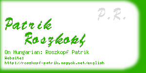 patrik roszkopf business card
